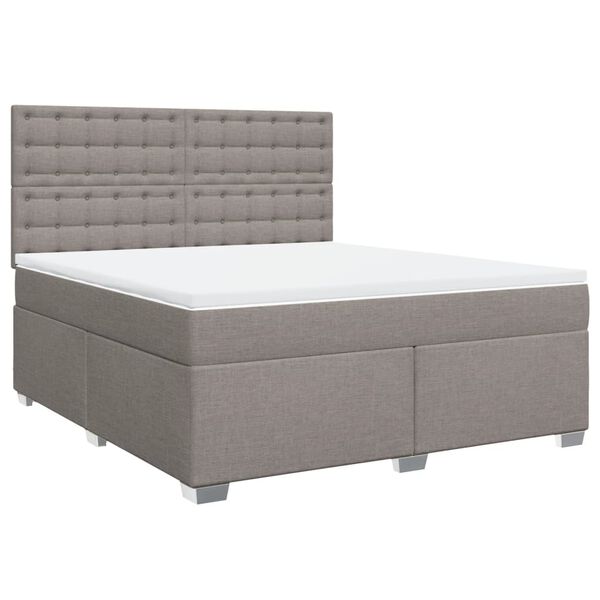 vidaXL &Kappa;&rho;&epsilon;&beta;ά&tau;&iota; Boxspring &mu;&epsilon; &Sigma;&tau;&rho;ώ&mu;&alpha; Taupe 180x200 &epsilon;&kappa;. &Upsilon;&phi;&alpha;&sigma;&mu;ά&tau;&iota;&nu;&omicron;