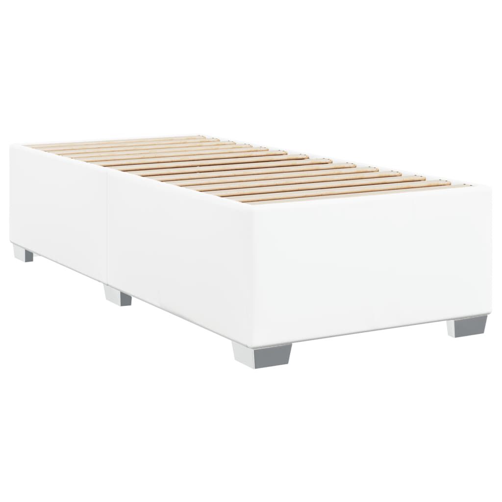 vidaXL Κρεβάτι Boxspring με Στρώμα Λευκό 80 x 200 εκ. Συνθετικό Δέρμα