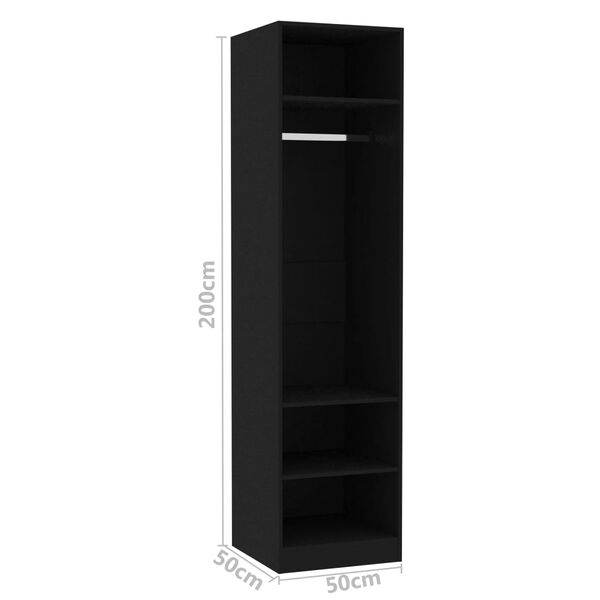 vidaXL Ντουλάπα Μαύρη 50 x 50 x 200 εκ. από Επεξ. Ξύλο