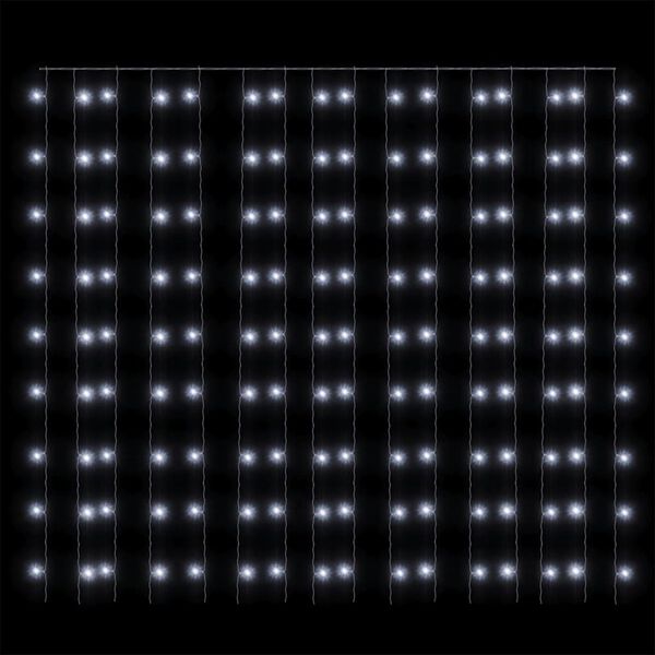 vidaXL Κουρτίνα LED Φωτάκια 300 LED Ψυχρό Λευκό 3 x 3 μ. 8 Λειτουργίες