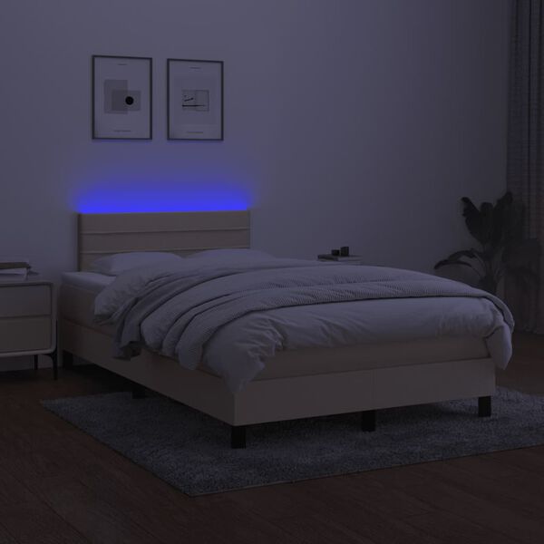 vidaXL &Kappa;&rho;&epsilon;&beta;ά&tau;&iota; Boxspring &mu;&epsilon; &Sigma;&tau;&rho;ώ&mu;&alpha; & LED &Kappa;&rho;&epsilon;&mu; 120x190 &epsilon;&kappa;. &Upsilon;&phi;&alpha;&sigma;&mu;ά&tau;&iota;&nu;&omicron;