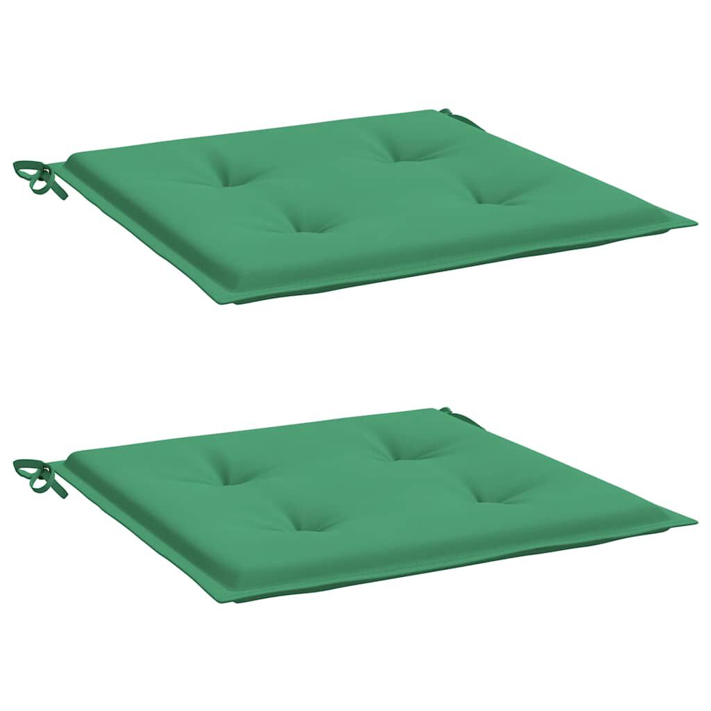 vidaXL Μαξιλάρια Καρέκλας Κήπου 2 τεμ. Πράσινα 40x40x3 εκ. Υφασμάτινα