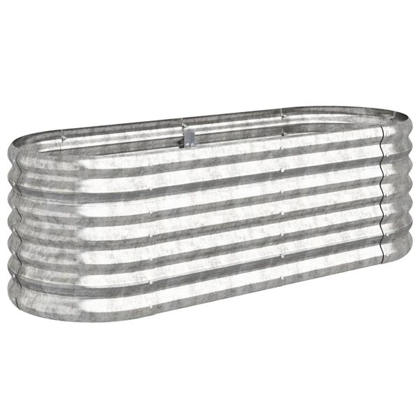 vidaXL Ζαρντινιέρα Υπερυψωμένη Ασημί 114x40x36 εκ. Ατσάλι Ηλεκτρ. Βαφή
