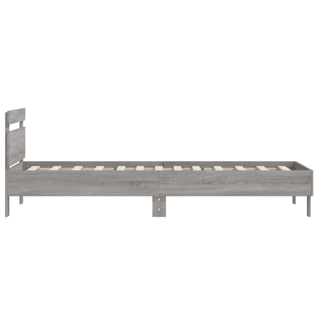 vidaXL Πλαίσιο Κρεβατιού με Κεφαλάρι Γκρι Sonoma 100x200εκ. Επεξ. Ξύλο