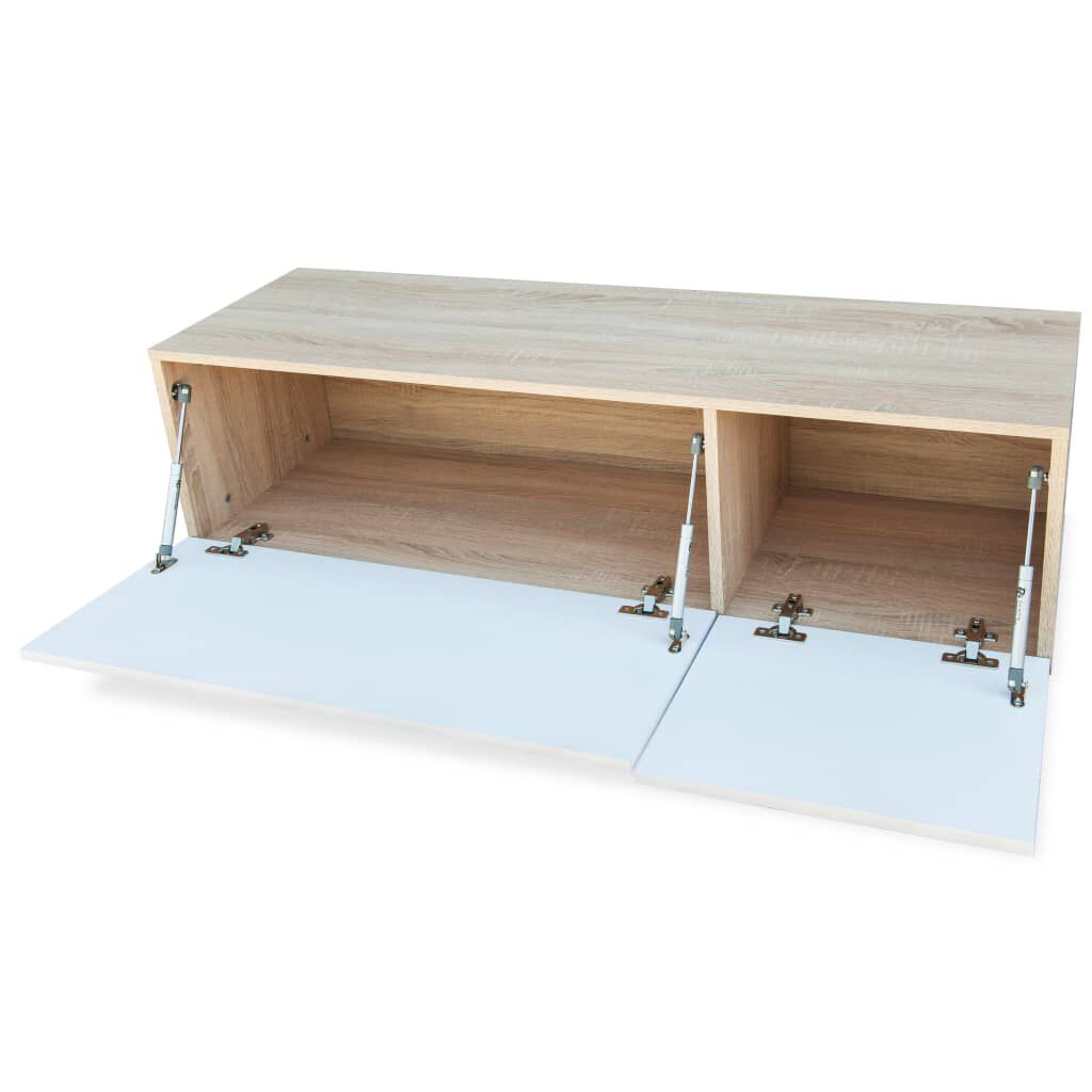 vidaXL Έπιπλα Τηλεόρασης 2 τεμ. Λευκό/Δρυς 120x40x34 εκ. Επεξ. Ξύλο
