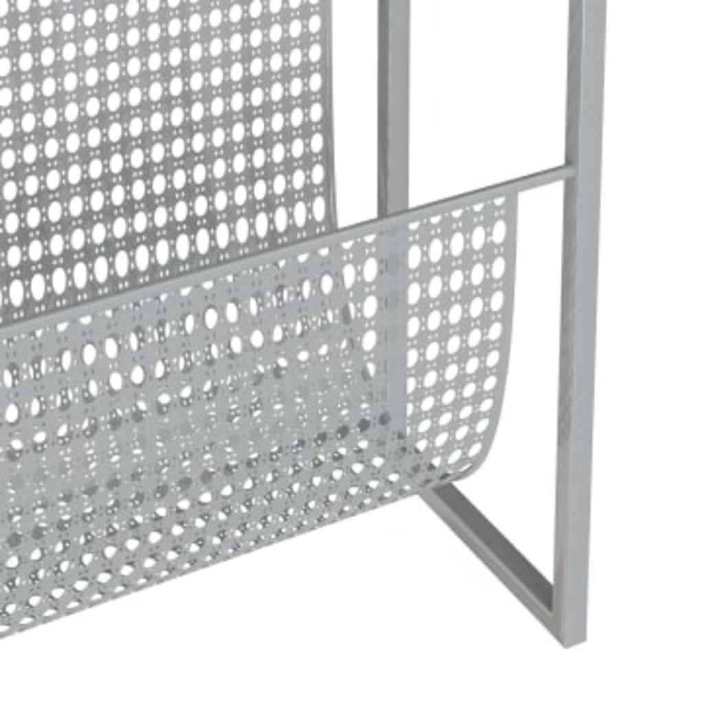 vidaXL Ραφιέρα Περιοδικών Ασημένια 35 x 15 x 45 εκ. από Ατσάλι