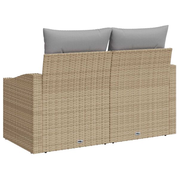 vidaXL Καναπές Κήπου με μαξιλάρι Μπεζ 123 x 62 x 69εκ συνθετικό ρατάν