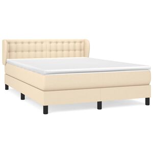 vidaXL &Kappa;&rho;&epsilon;&beta;ά&tau;&iota; Boxspring &mu;&epsilon; &Sigma;&tau;&rho;ώ&mu;&alpha; &Kappa;&rho;&epsilon;&mu; 140x190 &epsilon;&kappa;. &Upsilon;&phi;&alpha;&sigma;&mu;ά&tau;&iota;&nu;&omicron;