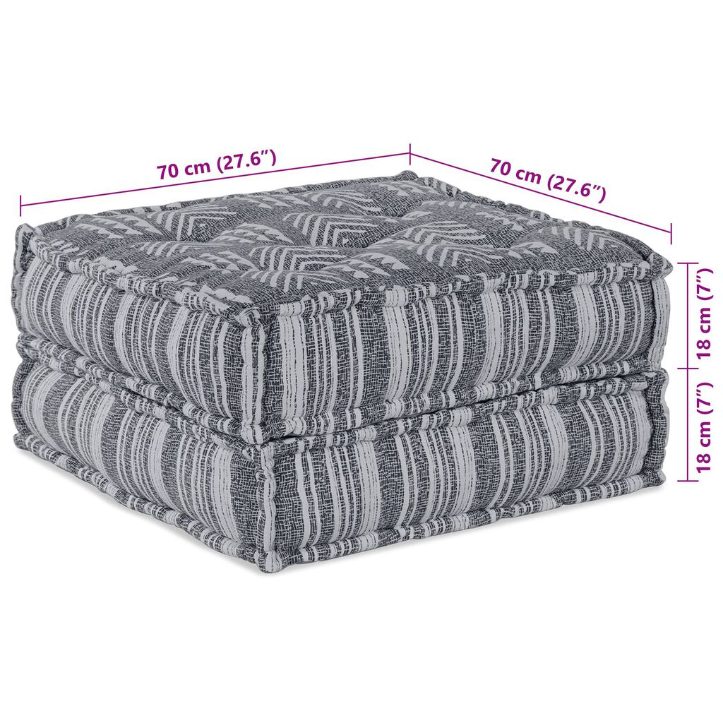 vidaXL Μοντέρνος Πουφ Γκρί 70x70x36 Ύφασμα