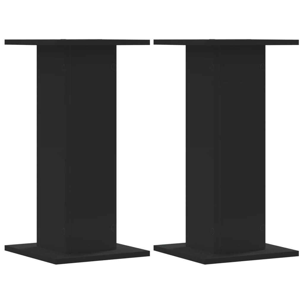 vidaXL Βάσεις Φυτών 2 τεμ. Μαύρες 30x30x60 εκ. από Επεξεργασμένο Ξύλο