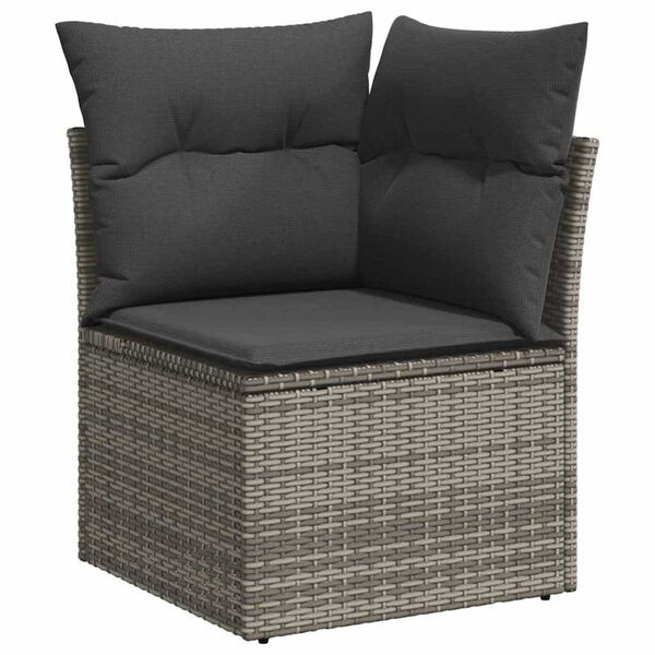 vidaXL Σετ Καναπέ Κήπου με μαξιλάρι 11 pcs Γκρι 80 x 80 x 71 cm
