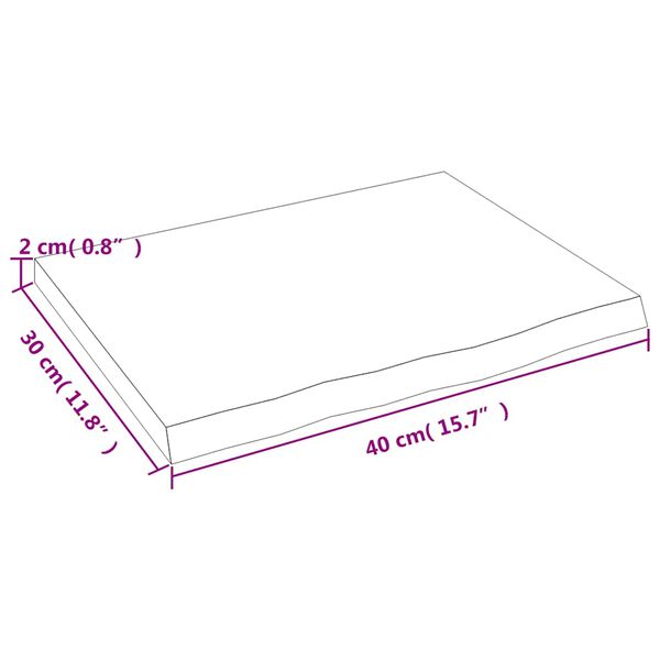 vidaXL Ράφι Τοίχου Ανοιχτό Καφέ 40x30x2 εκ. Επεξεργ. Μασίφ Ξύλο Δρυός