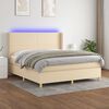 vidaXL &Kappa;&rho;&epsilon;&beta;ά&tau;&iota; Boxspring &mu;&epsilon; &Sigma;&tau;&rho;ώ&mu;&alpha; & LED &Kappa;&rho;&epsilon;&mu; 180x200 &epsilon;&kappa;. &Upsilon;&phi;&alpha;&sigma;&mu;ά&tau;&iota;&nu;&omicron;