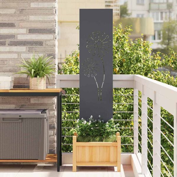 vidaXL Οθόνη Ιδιωτικότητας Κήπου Μαιανδρικό σχέδιο Ανθρακί 32 χ 140 εκ