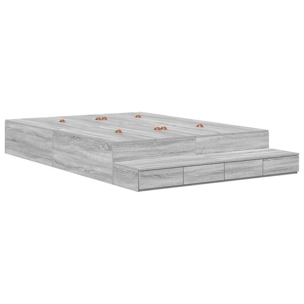 vidaXL Κρεβάτι Αποθήκευσης Γκρι Σονομά 150x200 εκ.