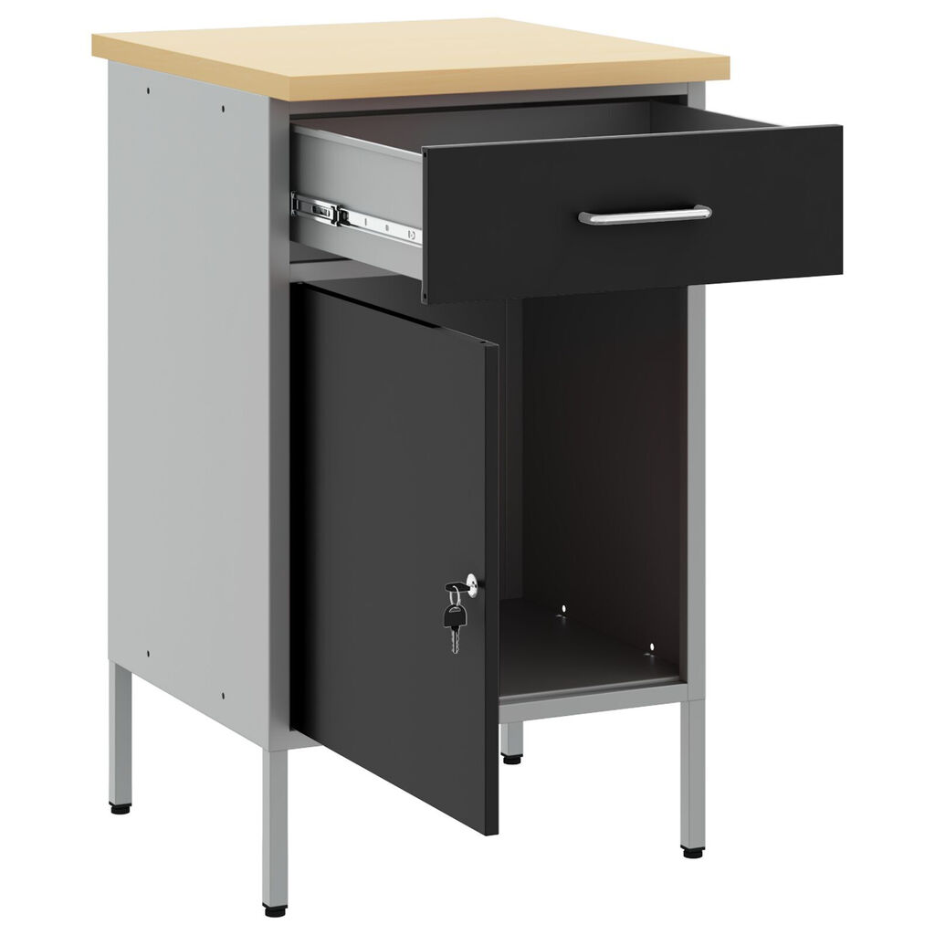 vidaXL Ντουλάπα Εργασίας Μαύρη 50x55x84 εκ Ατσάλι