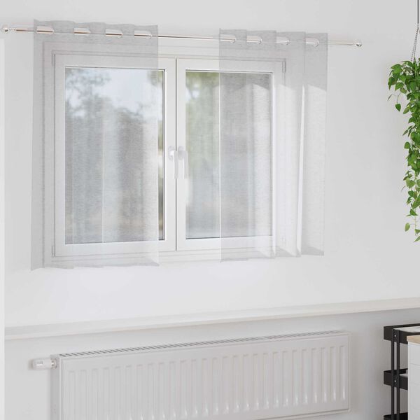 vidaXL Κουρτίνες 2 pcs Ανοιχτό γκρι 140 x 140 εκ. Πολυεστέρας