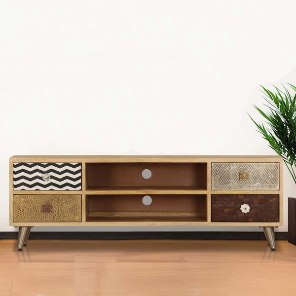 vidaXL Έπιπλο Τηλεόρασης 120 x 30 x 40 εκ. από Μασίφ Ξύλο Μάνγκο