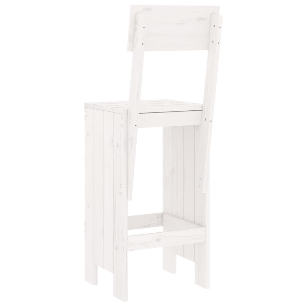 vidaXL Σκαμπό Μπαρ 2 τεμ. Λευκά 40 x 48,5 x 115,5εκ. Μασίφ Ξύλο Πεύκου