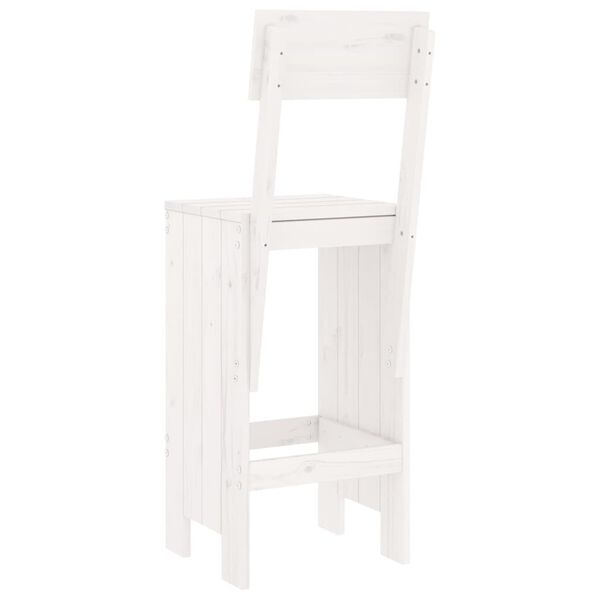 vidaXL Σκαμπό Μπαρ 2 τεμ. Λευκά 40 x 48,5 x 115,5εκ. Μασίφ Ξύλο Πεύκου