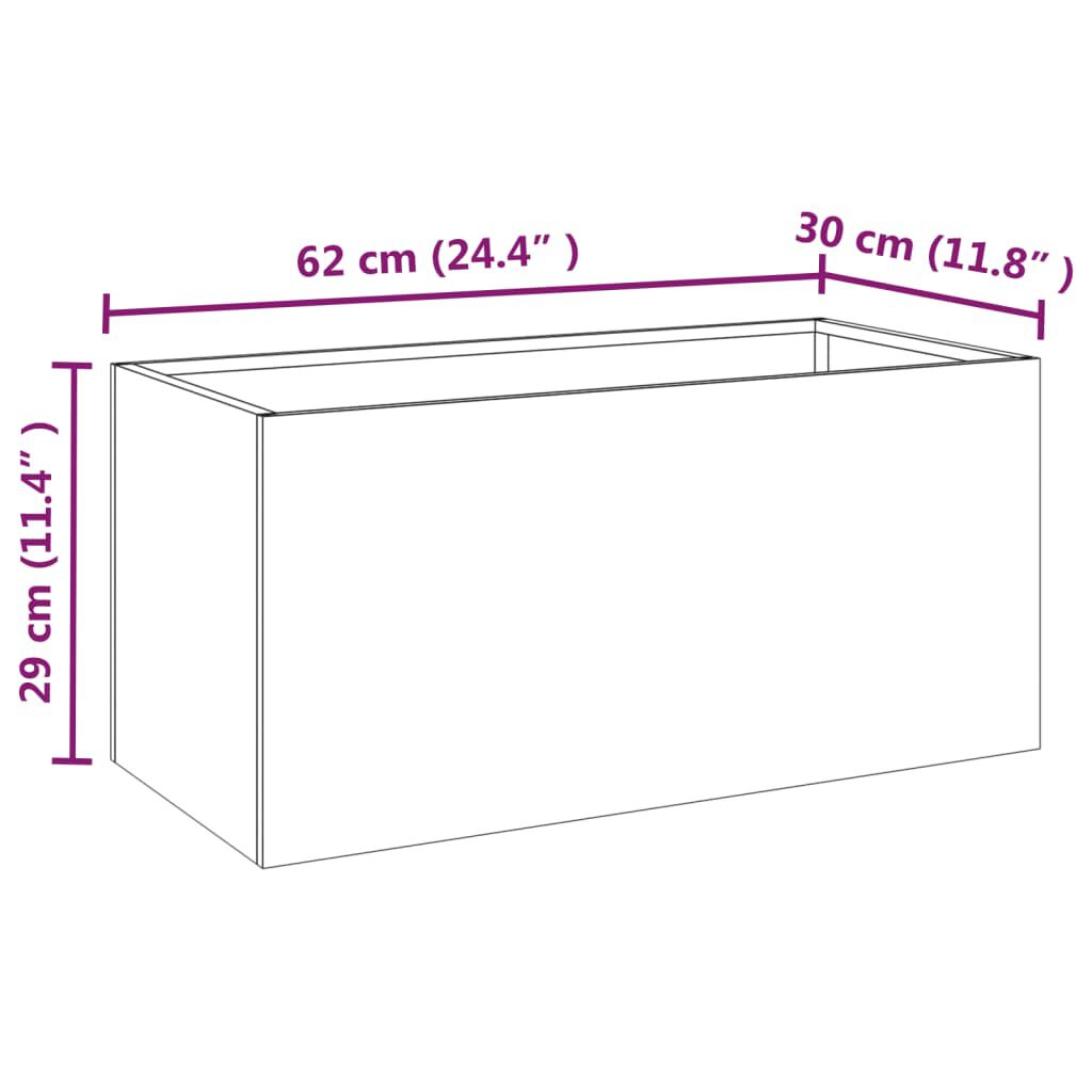 vidaXL Ζαρντινιέρα 62x30x29 εκ. Ατσάλι Σκληρυθέν στον Αέρα