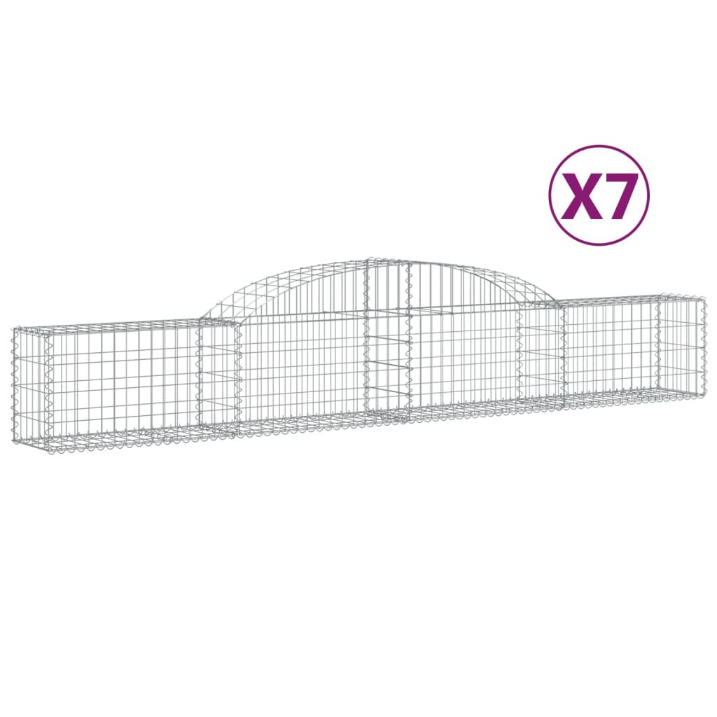 vidaXL Συρματοκιβώτια Τοξωτά 7 τεμ. 300x30x40/60 εκ. Γαλβαν. Ατσάλι