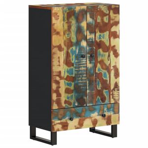 vidaXL Ντουλάπι Ψηλό με Συρτάρι 60x33x100 εκ. Μασίφ Αν. Ξύλο &Σίδερο