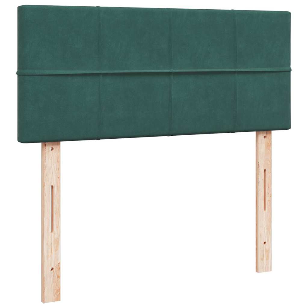 vidaXL Οθωμανικό κρεβάτι με στρώμα & LEDs Dark Green 120x200cm Velvet