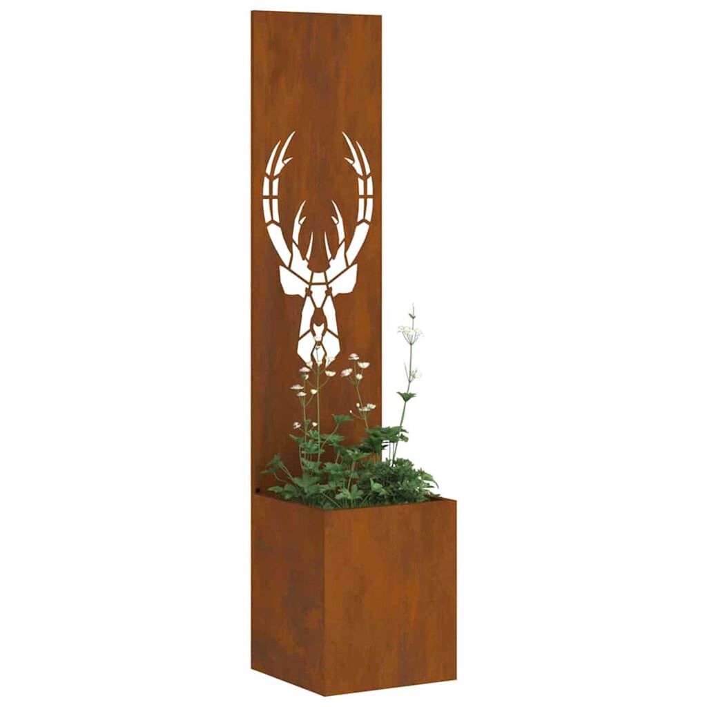 vidaXL Γλάστρα Κήπου με Διακοσμητική Πάνελ Σκ rusty 32 x 140 εκ.