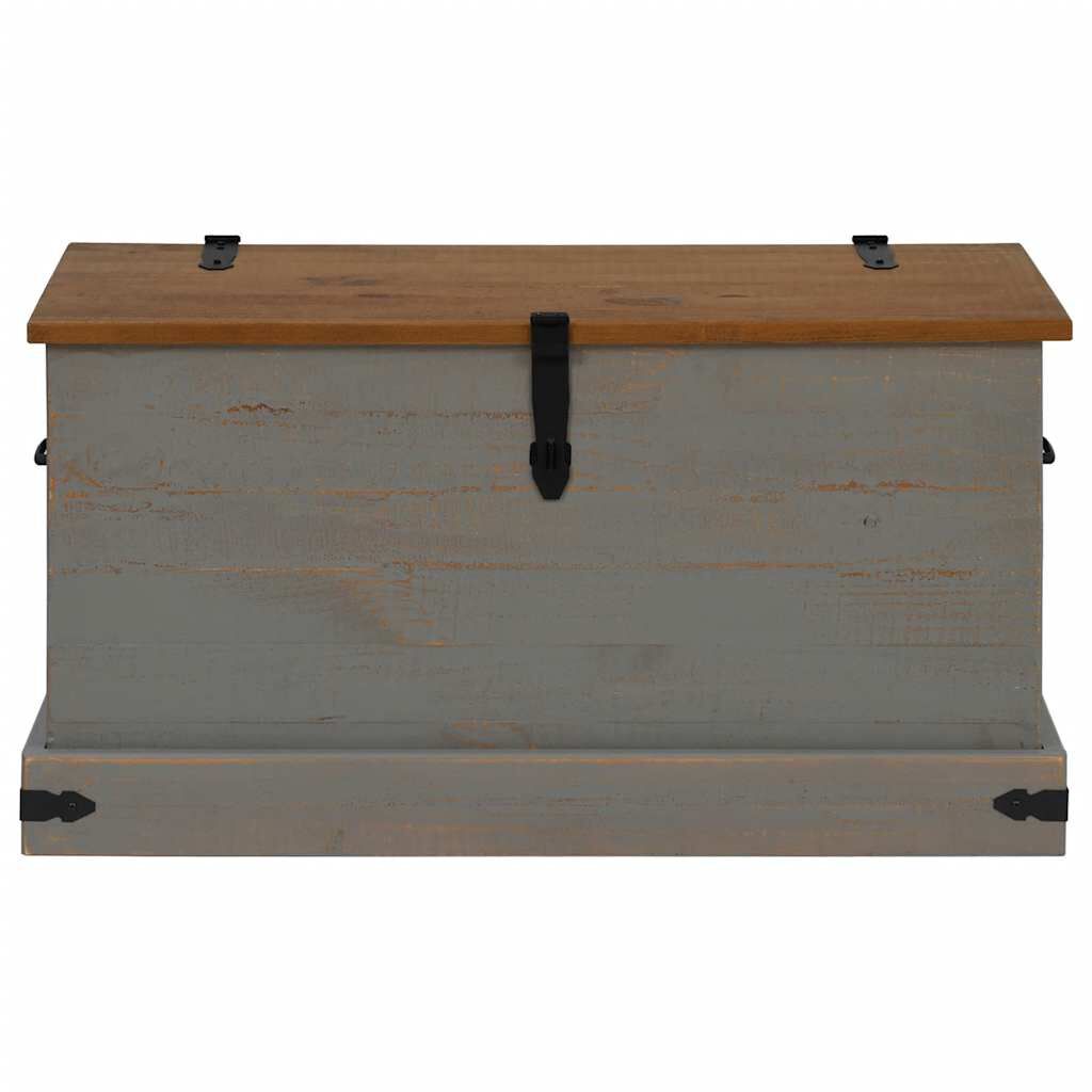 vidaXL Σεντούκι αποθήκευσης HALDEN γκρι 91x48x47 cm μασίφ ξύλο πεύκο