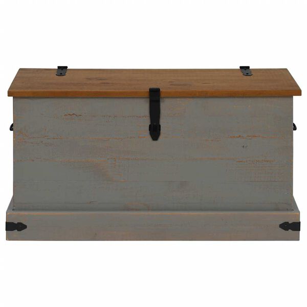 vidaXL Σεντούκι αποθήκευσης HALDEN γκρι 91x48x47 cm μασίφ ξύλο πεύκο