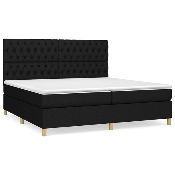 vidaXL &Kappa;&rho;&epsilon;&beta;ά&tau;&iota; Boxspring &mu;&epsilon; &Sigma;&tau;&rho;ώ&mu;&alpha; &Mu;&alpha;ύ&rho;&omicron; 200x200 &epsilon;&kappa;. &Upsilon;&phi;&alpha;&sigma;&mu;ά&tau;&iota;&nu;&omicron;