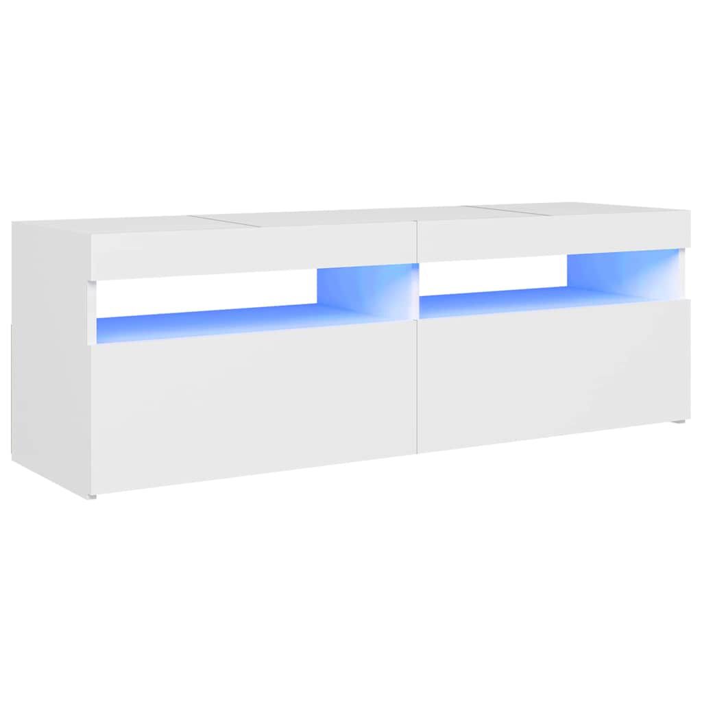 vidaXL Έπιπλο Τηλεόρασης με LED Καφέ Λευκό 120x30x50 εκ.