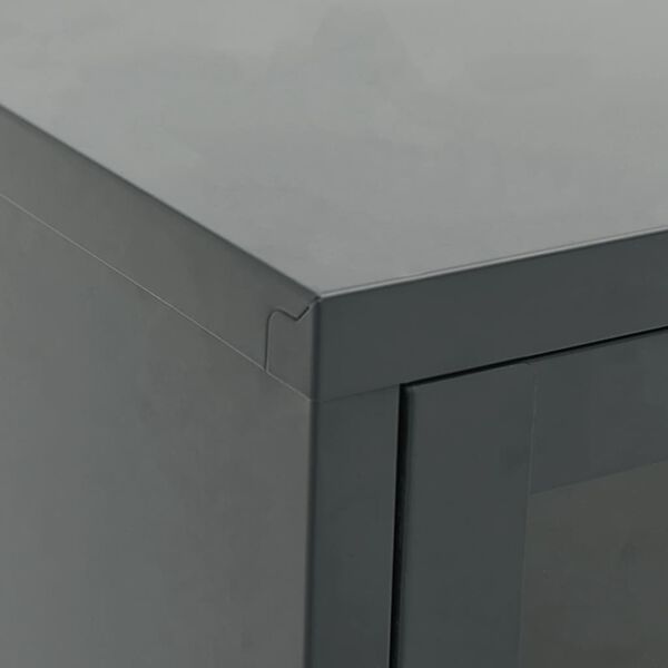 vidaXL Έπιπλο Τηλεόρασης Ανθρακί 105 x 35 x 52 εκ από Ατσάλι και Γυαλί