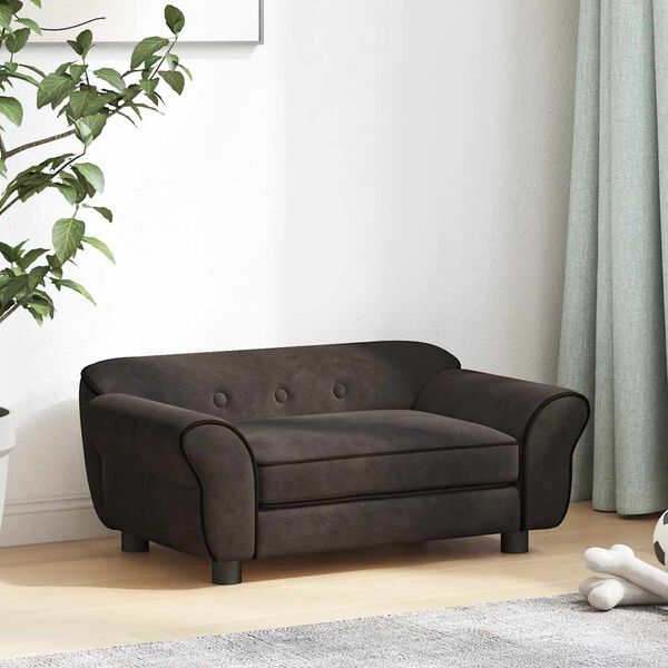 vidaXL Καναπές - Κρεβάτι Σκύλου Καφέ 72 x 45 x 30 εκ. Βελουτέ
