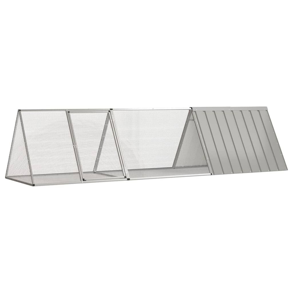 vidaXL Κλουβί Κουνελιών Γκρι 302,5x80,5x71 εκ. Γαλβανισμένος Χάλυβας