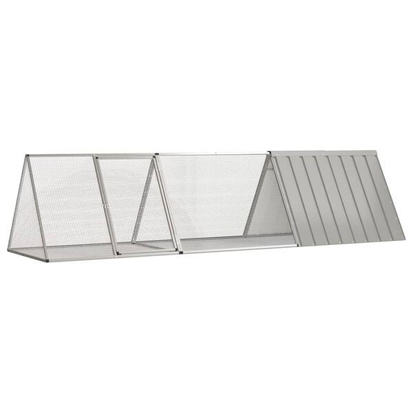 vidaXL Κλουβί Κουνελιών Γκρι 302,5x80,5x71 εκ. Γαλβανισμένος Χάλυβας