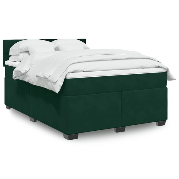 vidaXL &Kappa;&rho;&epsilon;&beta;ά&tau;&iota; Boxspring &mu;&epsilon; &Sigma;&tau;&rho;ώ&mu;&alpha; &Sigma;&kappa;&omicron;ύ&rho;&omicron; &Pi;&rho;ά&sigma;&iota;&nu;&omicron; 140x190&epsilon;&kappa;. &Beta;&epsilon;&lambda;&omicron;ύ&delta;&iota;&nu;&omicron;