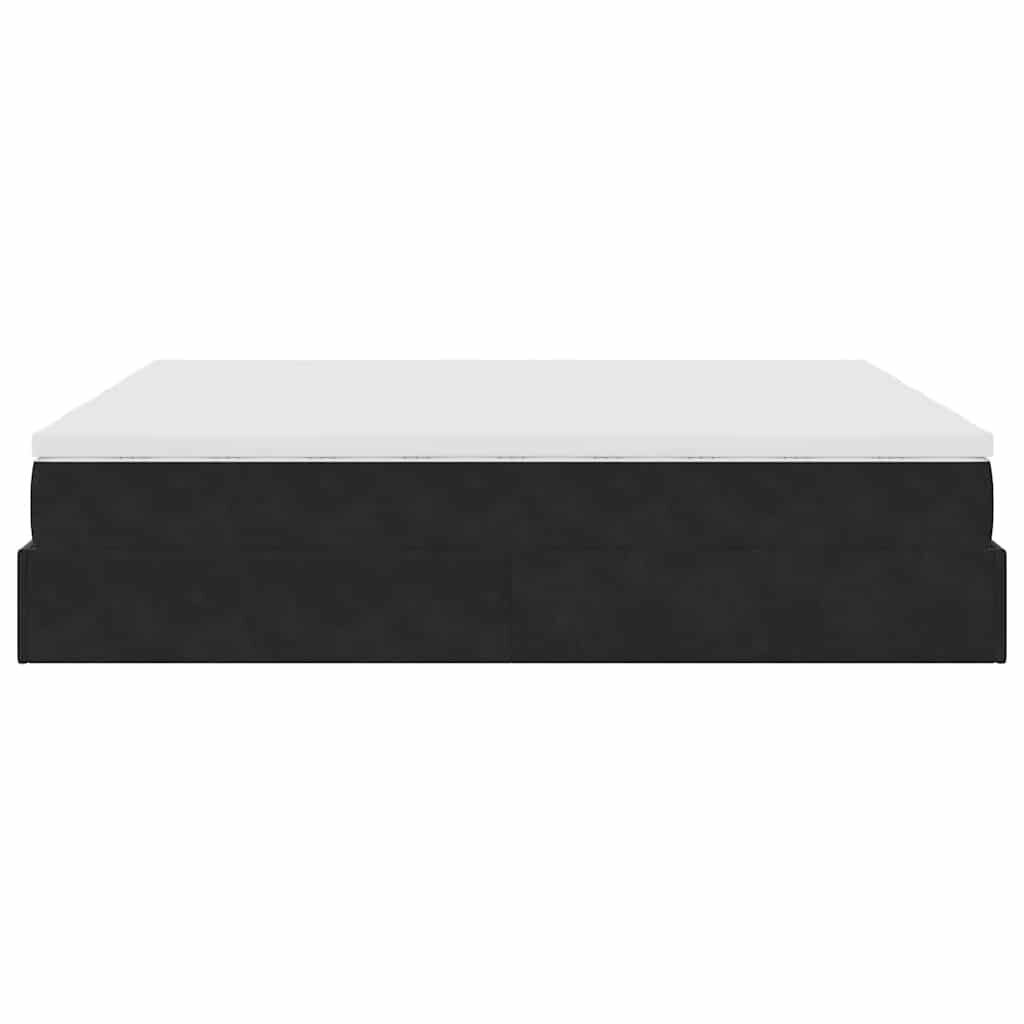 vidaXL Οθωμανικό κρεβάτι με στρώματα Μαύρο 160x200cm Velvet