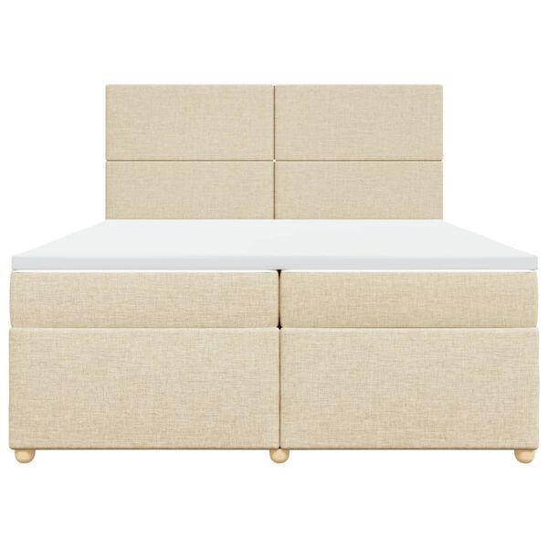 vidaXL &Kappa;&rho;&epsilon;&beta;ά&tau;&iota; Boxspring &mu;&epsilon; &Sigma;&tau;&rho;ώ&mu;&alpha; &Kappa;&rho;&epsilon;&mu; 200x200 &epsilon;&kappa;. &Upsilon;&phi;&alpha;&sigma;&mu;ά&tau;&iota;&nu;&omicron;