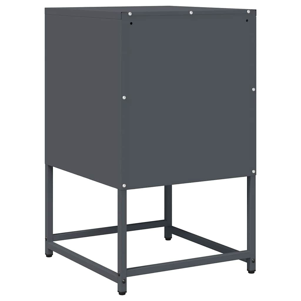 vidaXL Κομοδίνο Ανθρακί 36x39x60,5 cm από χάλυβα ψυχρής έλασης