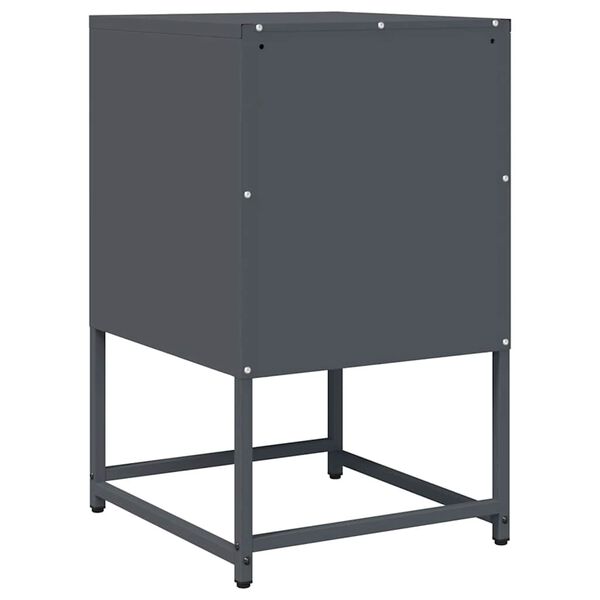 vidaXL Κομοδίνο Ανθρακί 36x39x60,5 cm από χάλυβα ψυχρής έλασης