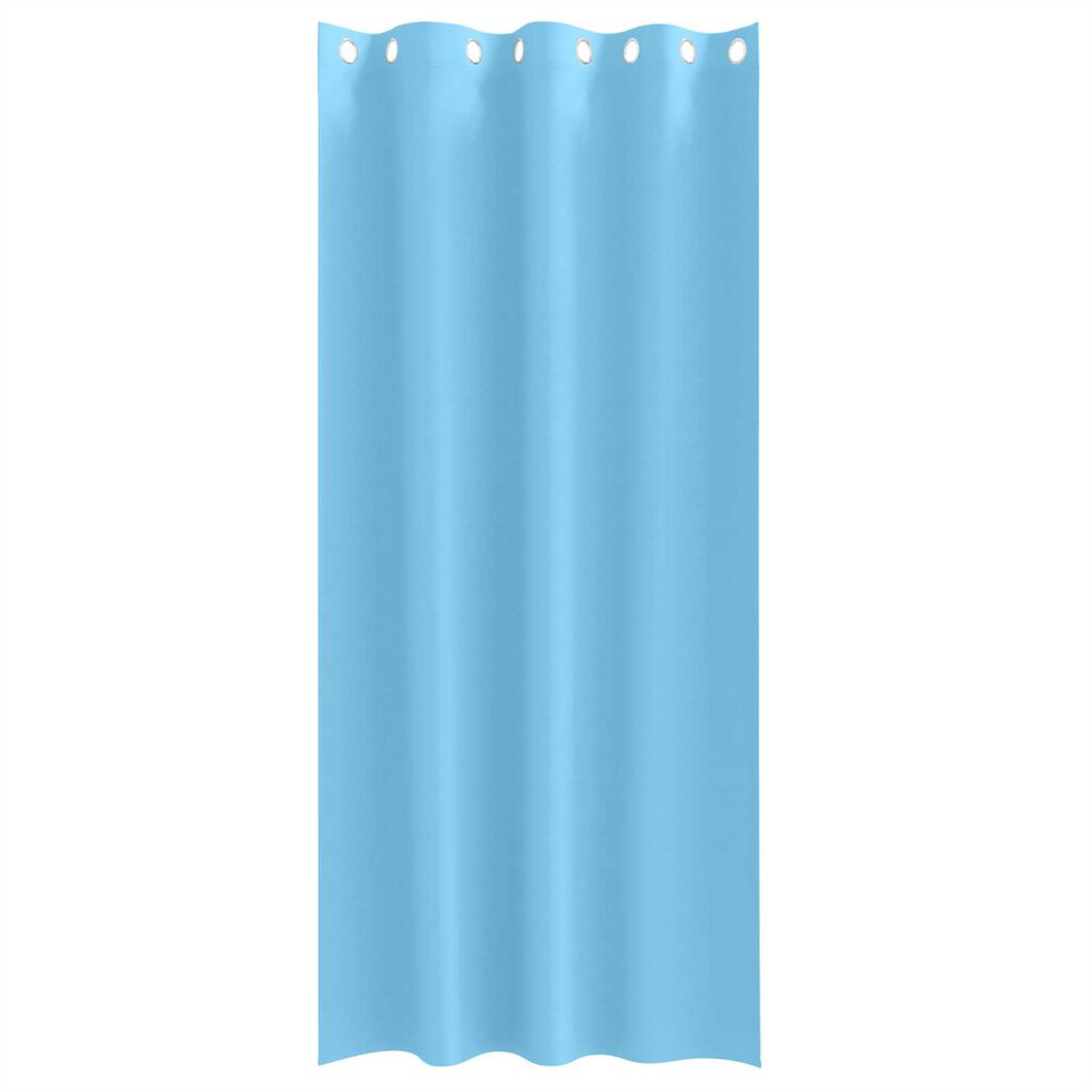 vidaXL Κουρτίνες με κουρτίνες 2 pcs Γαλάζιο 260 x 140 εκ. Πολυεστέρας