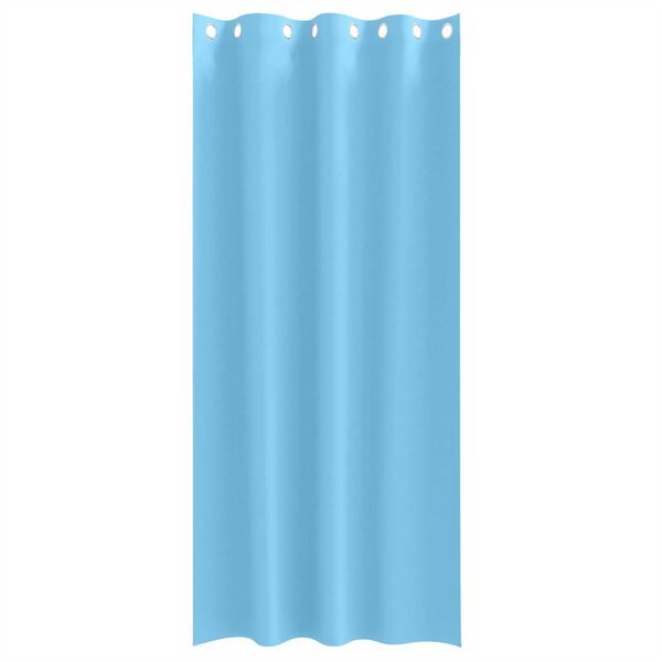 vidaXL Κουρτίνες με κουρτίνες 2 pcs Γαλάζιο 260 x 140 εκ. Πολυεστέρας