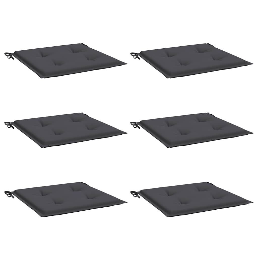 vidaXL Μαξιλάρια Καρέκλας Κήπου 6 τεμ. Ανθρακί 40x40x4 εκ. Υφασμάτινα