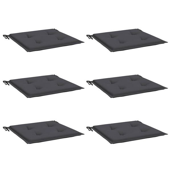 vidaXL Μαξιλάρια Καρέκλας Κήπου 6 τεμ. Ανθρακί 40x40x4 εκ. Υφασμάτινα