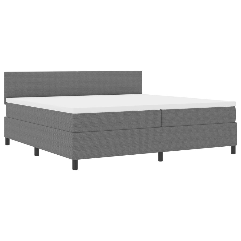 vidaXL Κρεβάτι με Ελατήριο και Στρώμα Light Grey 200x200 εκ Ύφασμα Βελούδου
