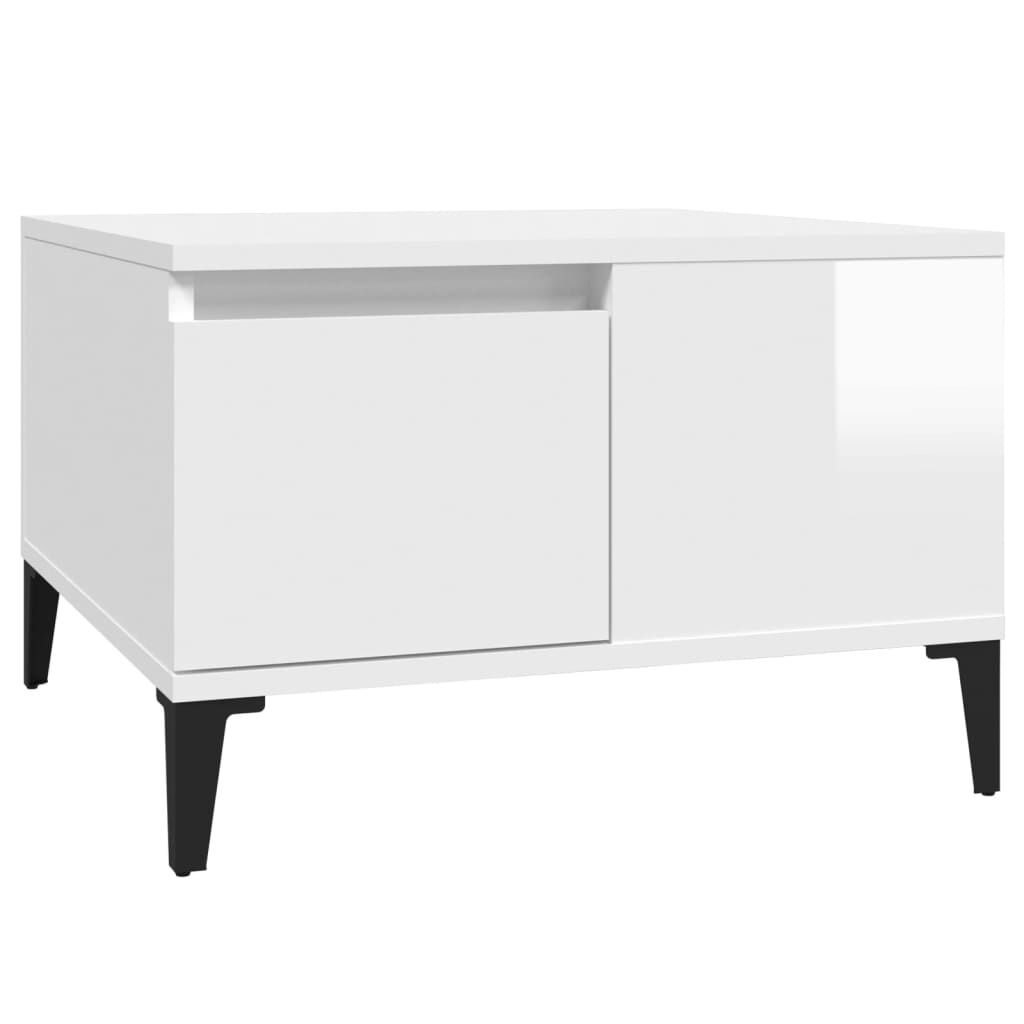 vidaXL Τραπεζάκι Σαλονιού Γυαλ. Λευκό 55x55x36,5 εκ. Επεξεργ. Ξύλο