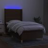 vidaXL &Kappa;&rho;&epsilon;&beta;ά&tau;&iota; Boxspring &mu;&epsilon; &Sigma;&tau;&rho;ώ&mu;&alpha; & LED &Sigma;&kappa;.&Kappa;&alpha;&phi;έ 90x200 &epsilon;&kappa;. &Upsilon;&phi;&alpha;&sigma;&mu;ά&tau;&iota;&nu;&omicron;