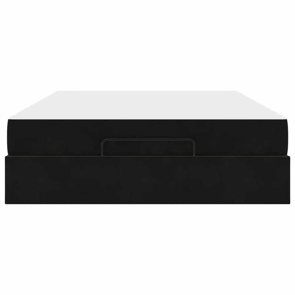 vidaXL Σκελετός Κρεβατιού με στρώμα Μαύρο 140 x 200 cm Βελούδο